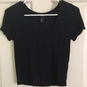 Cropped black forever 21 top